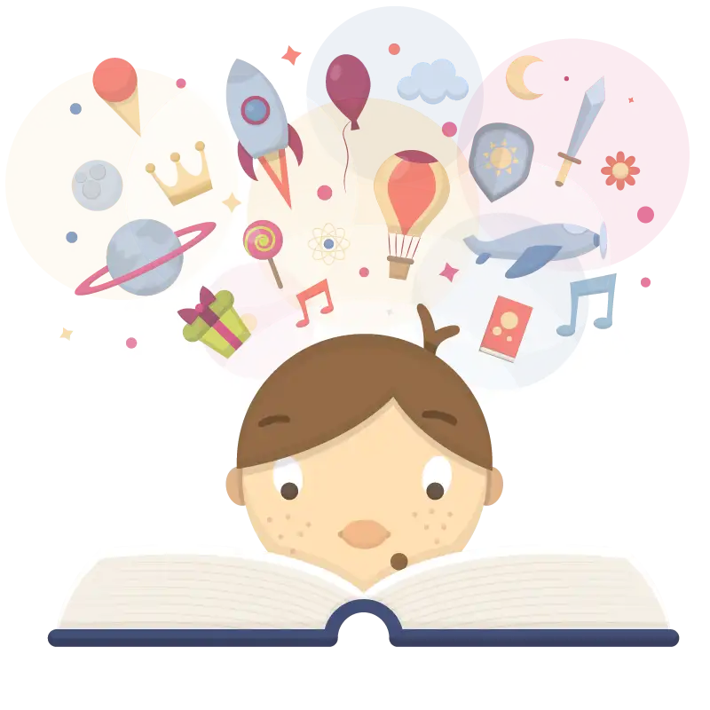 child learning from book